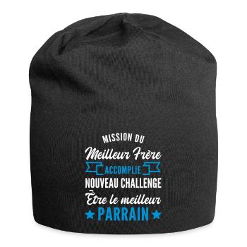 nouveau challenge être parrain / futur parrain - Bonnet en jersey - noir - Devant