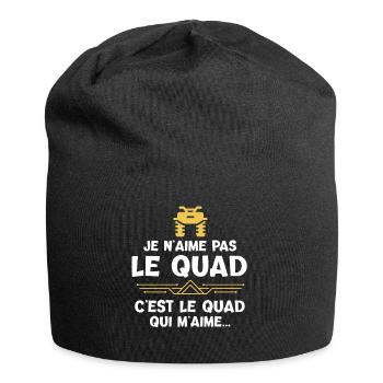 Pilote de quad tshirt drôle humour course - Bonnet en jersey - noir - Devant