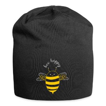 Abeille heureuse - Bonnet en jersey - noir - Devant