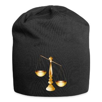 two scales on a beam with stand - Jersey Beanie - black - Front