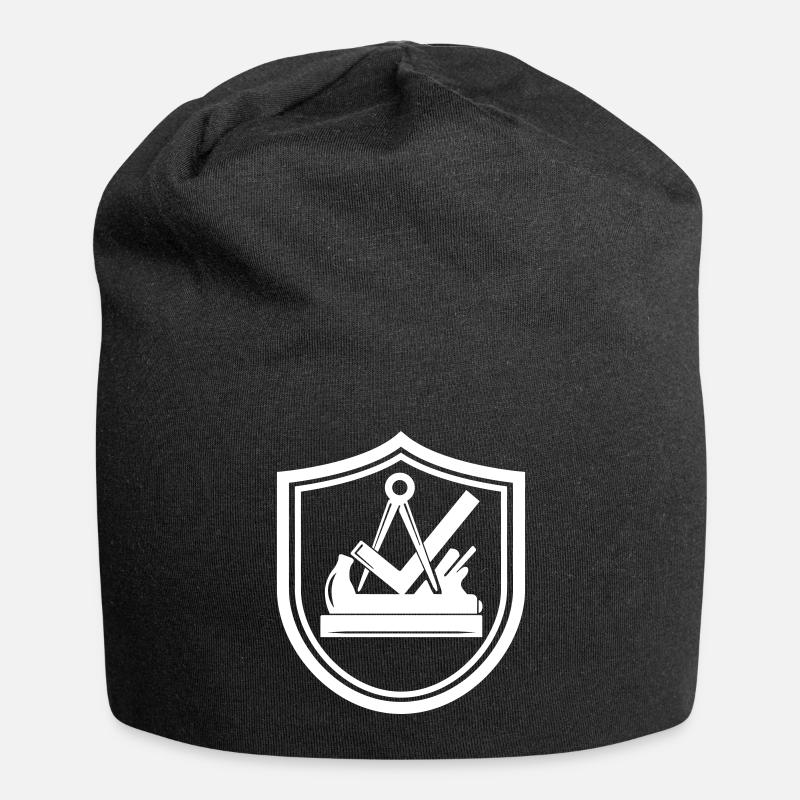 Tischler Schreinner Zunftzeichen Wappen Schild - Jersey-Beanie - Schwarz