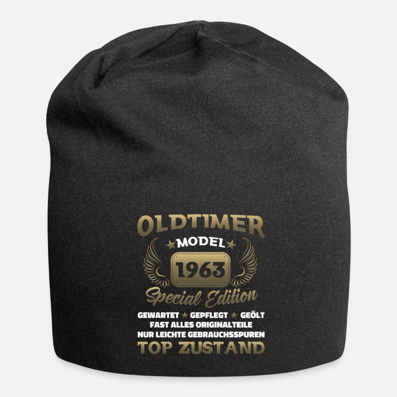 Oldtimer Modell 1963 Geburtstag Lustiger Spruch - Jersey-Beanie - Schwarz
