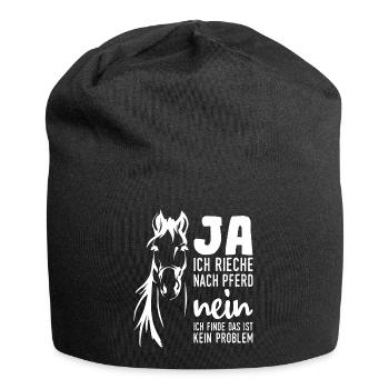 Pferde Spruch Pferdemädchen Reiterin Reitsport - Jersey-Beanie - Schwarz - Vorne