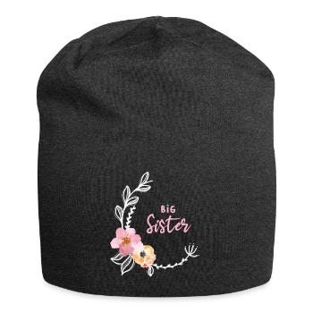 Blumenranke Große Schwester - Jersey-Beanie - Anthrazit - Vorne