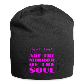 T-Shirt Woodstock Hippie Augen sind alleiniger Spiegel - Jersey-Beanie - Schwarz - Vorne