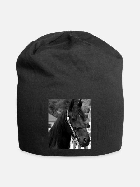 Pferdekopf - Jersey-Beanie - Schwarz