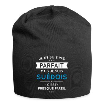 Je ne suis pas parfait mais je suis Suédois - Bonnet en jersey - noir - Devant