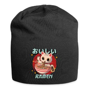 Cat Ramen Japan Japanese Noodles - Jersey Beanie - black - Front