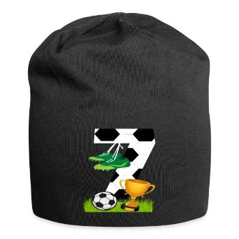 Football 7 Birthday Football Player Football - Jersey Beanie - black - Front