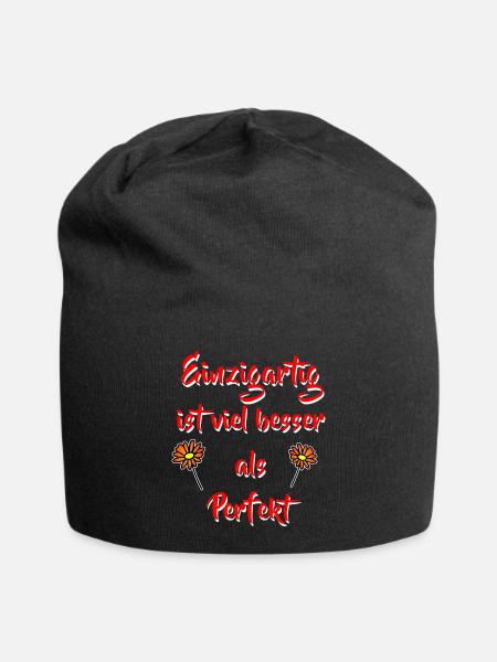 Spruch Einzigartig - Mut Freundschaft - Jersey-Beanie - Schwarz