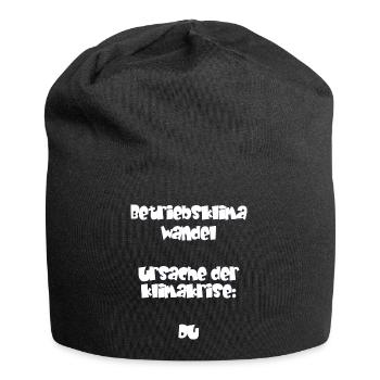 Betriebsklimawandel - Sprüche - Geschenk - Jersey-Beanie - Schwarz - Vorne