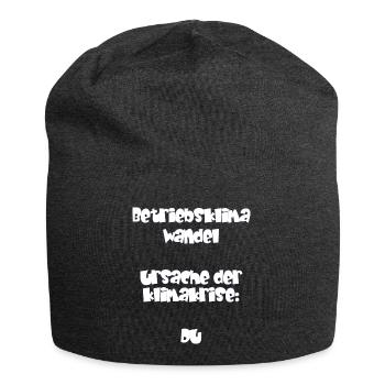 Betriebsklimawandel - Sprüche - Geschenk - Jersey-Beanie - Anthrazit - Vorne