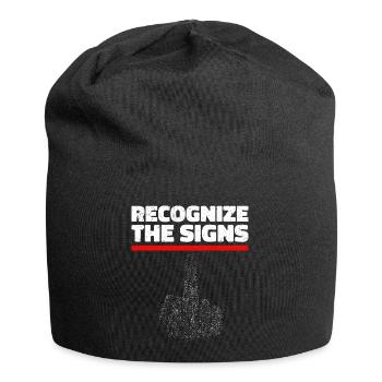 Recognize the signs. Finger Middle Finger Fuck You - Jersey Beanie - black - Front