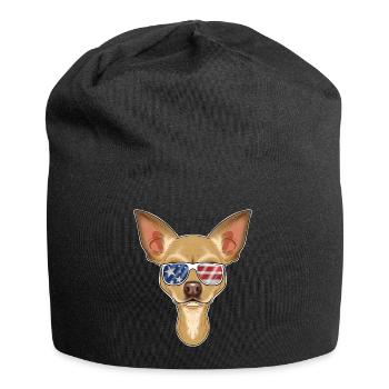 Chihuahua USA Sunglasses I American Flag Chihuahua - Jersey Beanie - black - Front