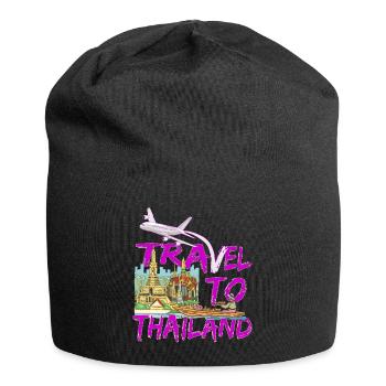 Reise nach Thailand, Bangkok Auswandern und Urlaub - Jersey-Beanie - Schwarz - Vorne