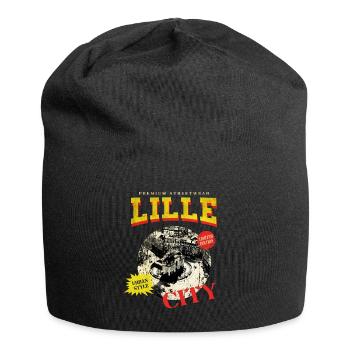 Lille France City Skyline Vintage Rétro - Bonnet en jersey - noir - Devant