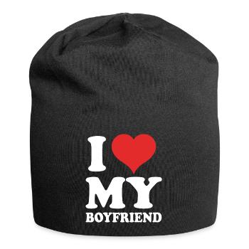 I Love My Boyfriend - Jersey Beanie - black - Front