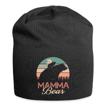 Mamma Bär Geschenk T-Shirt Mama Bär Mama - Jersey-Beanie - Schwarz - Vorne