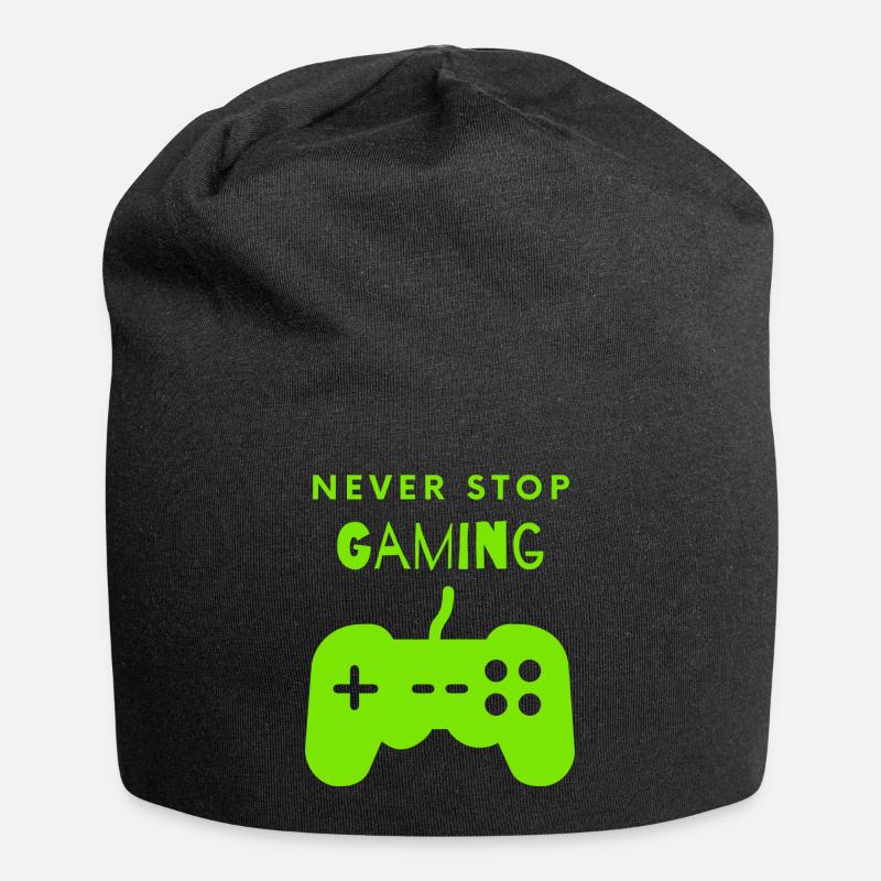 Never stop gaming - Jersey-Beanie - Schwarz