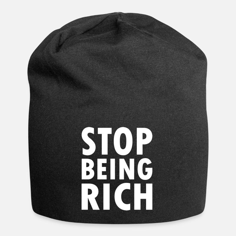 Stop being rich - Jersey-Beanie - Schwarz
