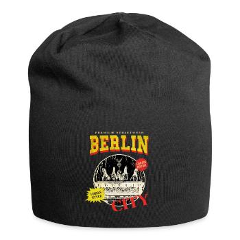 Berlin Germany City Skyline Vintage Retro - Jersey Beanie - black - Front