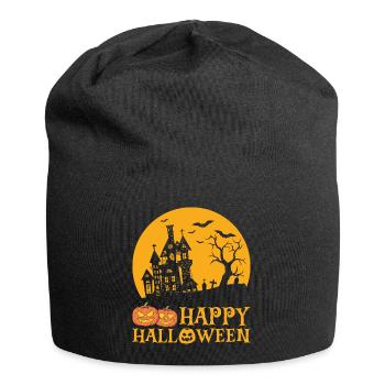 Halloween Fledermaus Kürbis - Jersey-Beanie - Schwarz - Vorne