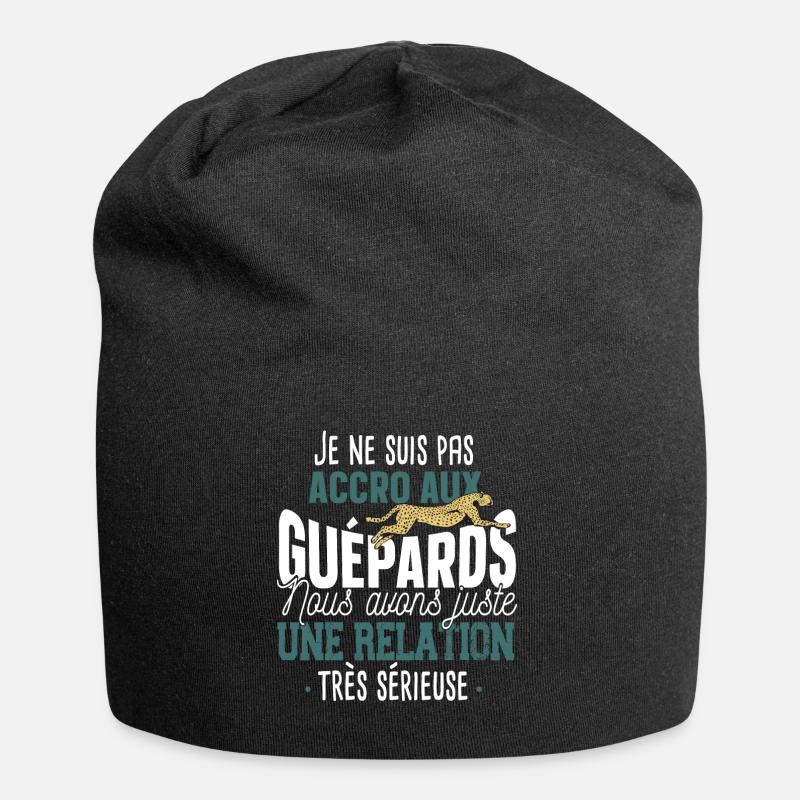 Guépard Jaguar Léopard Cadeau Animal Humour Wild - Bonnet en jersey - noir