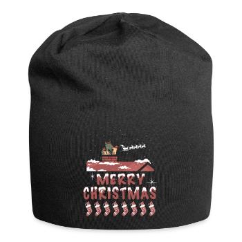Frohes Fest zu Hause - Jersey-Beanie - Schwarz - Vorne