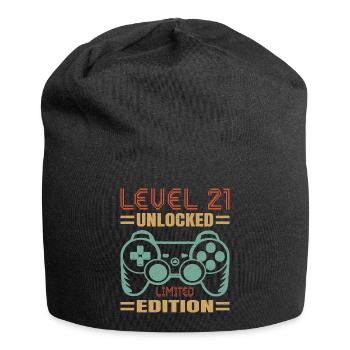 Geburtstag Level 21 freigeschaltet - Jersey-Beanie - Schwarz - Vorne