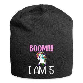Dabbing birthday unicorn for kid 5 years old girl - Bonnet en jersey - noir - Devant