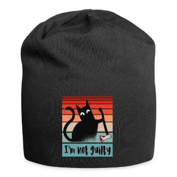 Je suis innocent, chat à la hache ensanglantée - Bonnet en jersey - noir - Devant