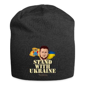 Ukraine New Jersey Fahnen Selenskyj - Jersey-Beanie - Anthrazit - Vorne