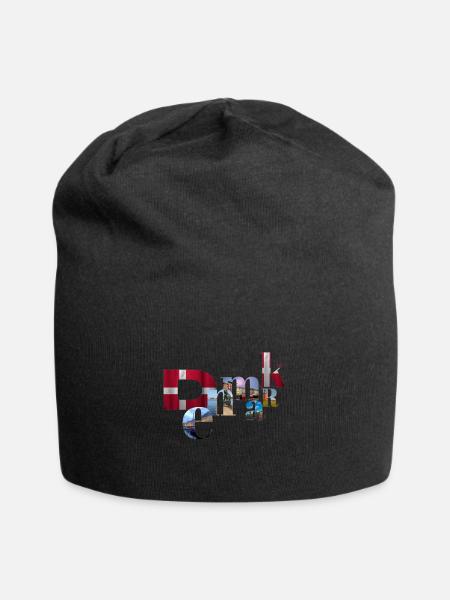 Dänemark - Jersey-Beanie - Schwarz