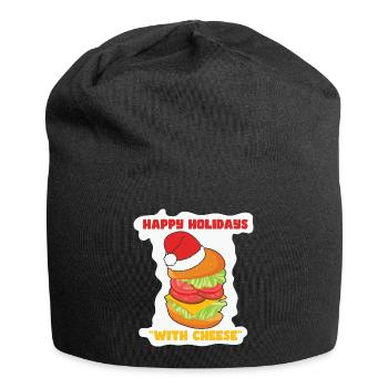 Happy Holidays With Cheese Burger - Jersey Beanie - black - Front
