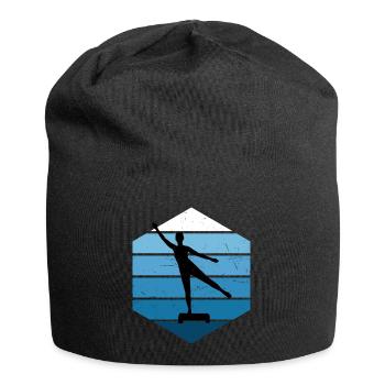 Damen Körpergymnastik Fitnesstraining Aerobic - Jersey-Beanie - Schwarz - Vorne