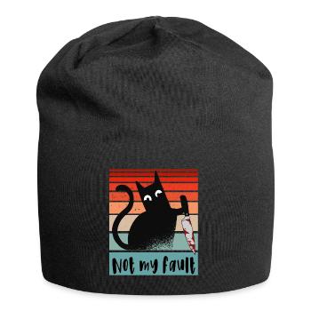 Pas ma faute, chat innocent avec un couteau - Bonnet en jersey - noir - Devant