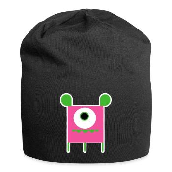 Pink Cyclops Monster | Funny Square Alien - Jersey Beanie - black - Front