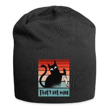 Ce n’est pas le mien, Chat innocent avec couteau - Bonnet en jersey - noir - Devant
