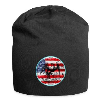 USA, stars and belts - Jersey Beanie - black - Front