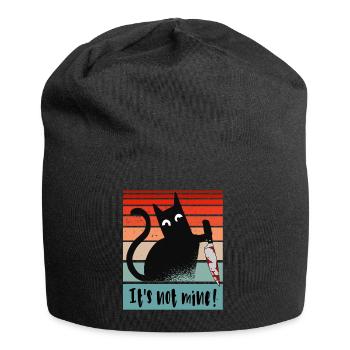 Ce n’est pas le mien, chat innocent avec un couteau - Bonnet en jersey - noir - Devant