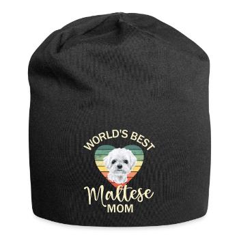 Chien maltais - Bonnet en jersey - noir - Devant