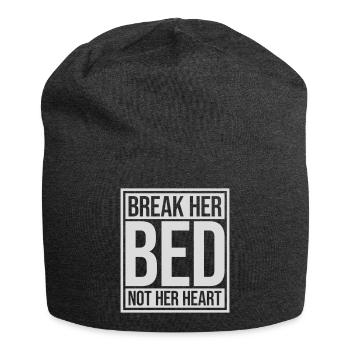break her bed Zitat - Jersey-Beanie - Anthrazit - Vorne
