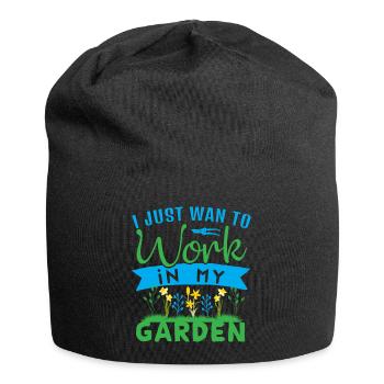 Gardener in the garden Hobby gardener cares for plants - Jersey Beanie - black - Front