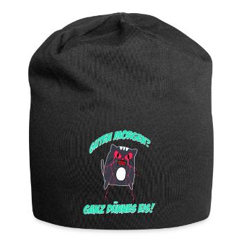 Katze - Guten Morgen? Ganz dünnes Eis Morgenmuffel - Jersey-Beanie - Schwarz - Vorne