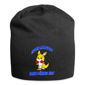 Känguru Guten Morgen? Ganz dünnes Eis Morgenmuffel - Jersey-Beanie - Schwarz - Vorne