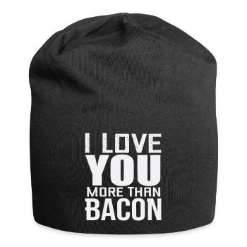 I Love You More Than Bacon - Jersey Beanie - black - Front