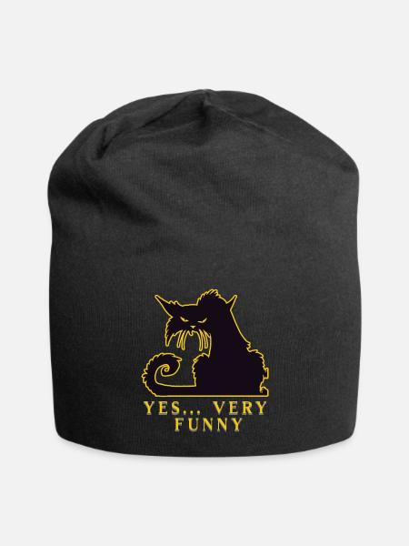 Chat - Oui très drôle - Bored Mietze - Bonnet en jersey - noir
