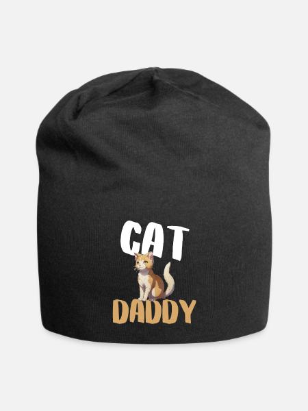 Katzenpapa fette Illustration - Jersey-Beanie - Schwarz