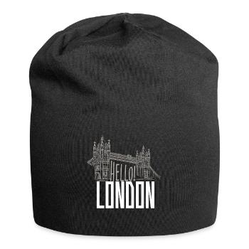 Hallo London: Tower Bridge Silhouette - Jersey-Beanie - Schwarz - Vorne