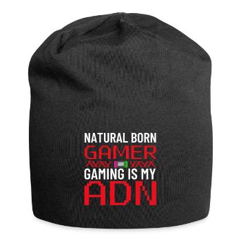 Natural Born Gamer: Gaming ist meine DNA - Jersey-Beanie - Schwarz - Vorne